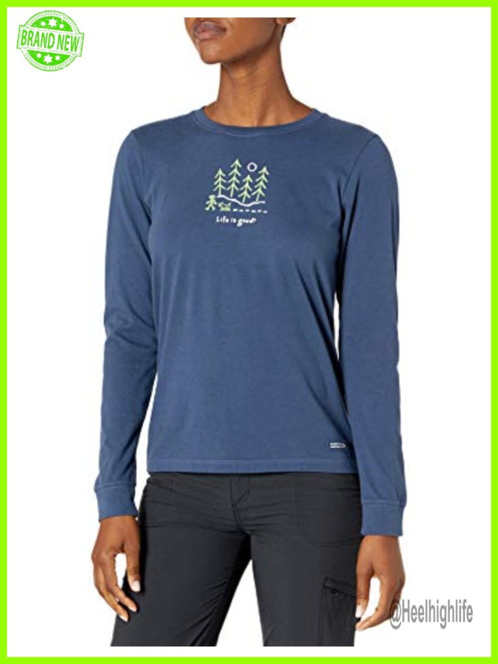 Long Sleeve Cotton Graphic Tee Crusher Classic Fit Casual
